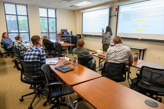 Professor giving a lecture during class