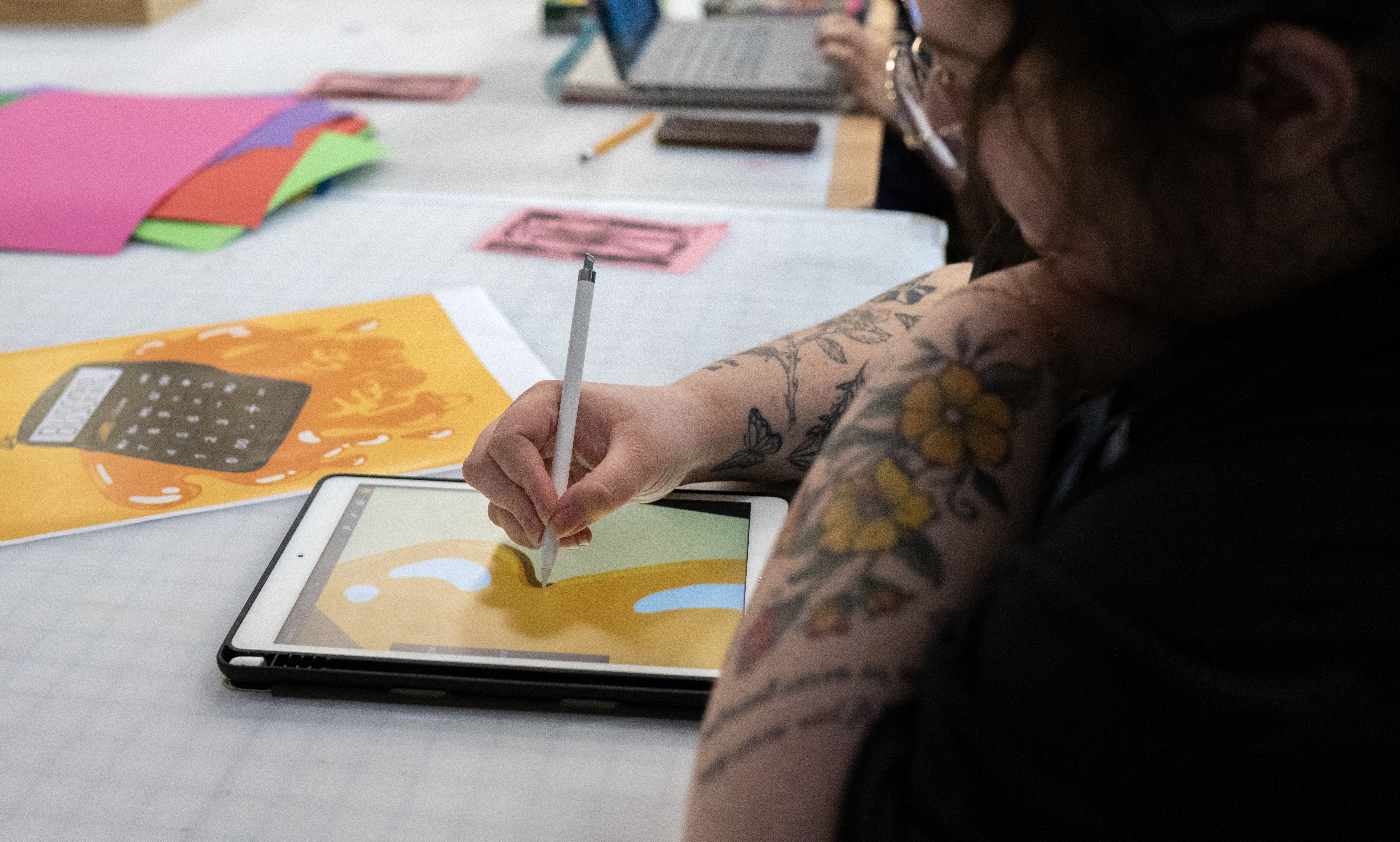 Student working