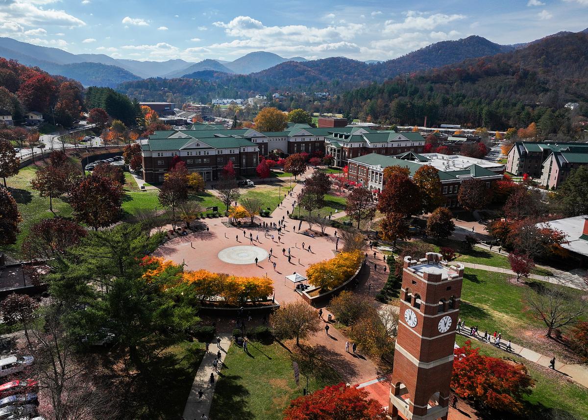 Aerial photo of WCU Campus