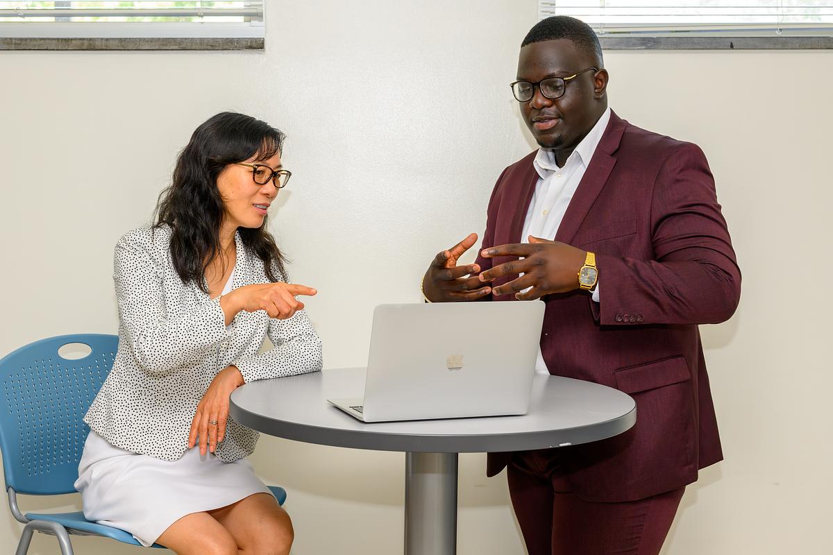 Business people talking