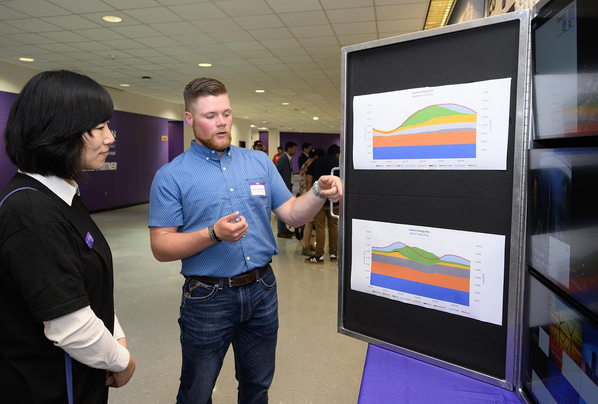 Student presents engineering capstone project