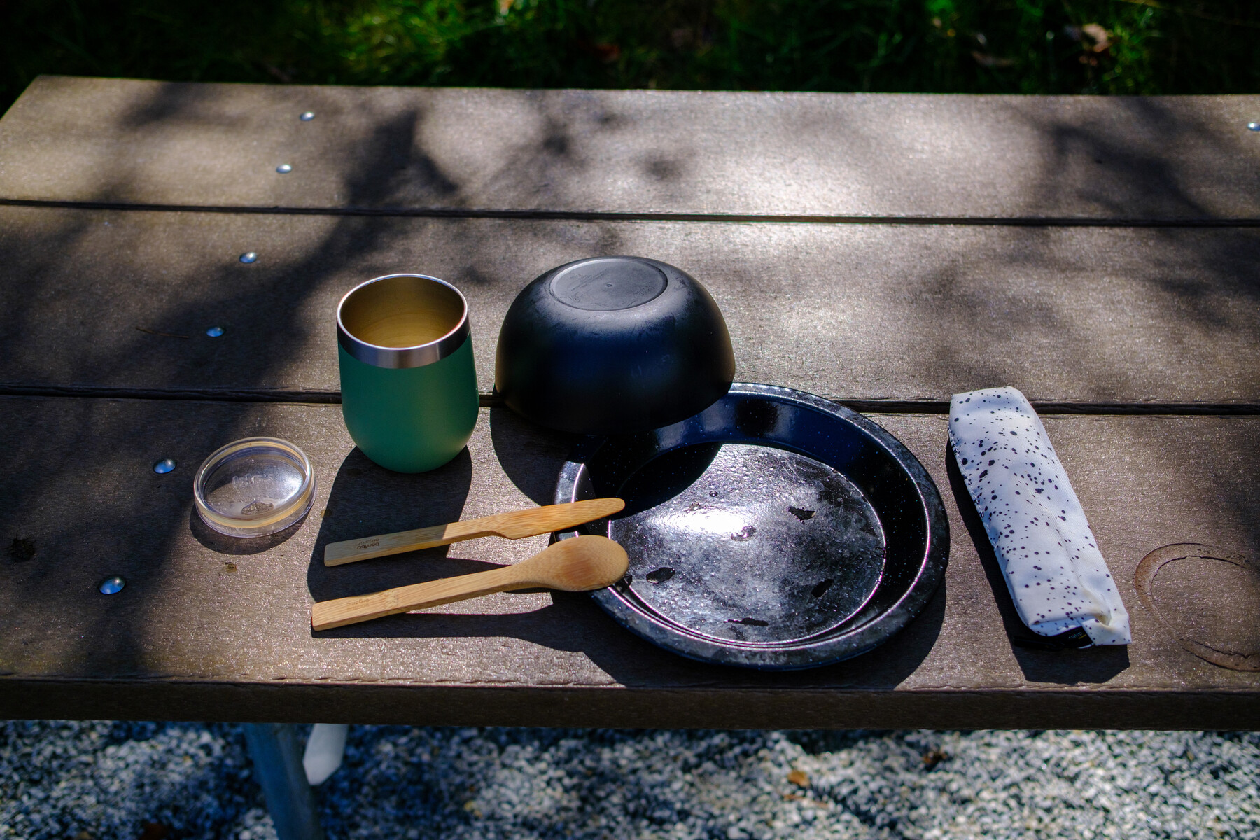 camping tools on table