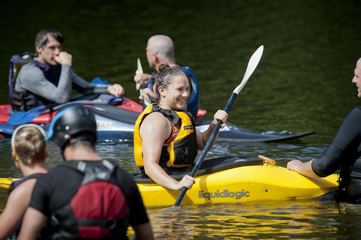 Kayakers on the water