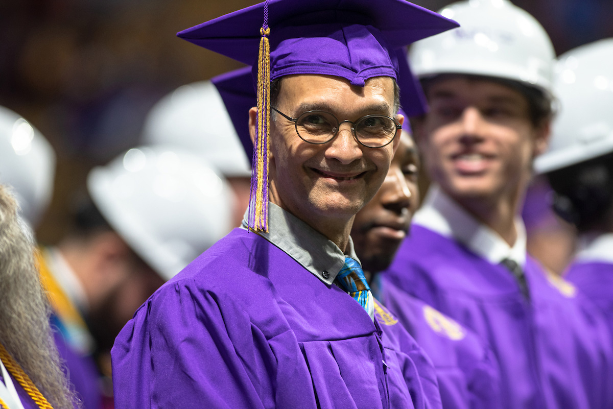 student during commencement