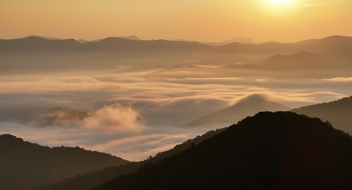 Aerial view of the Blue Ridge Mountains