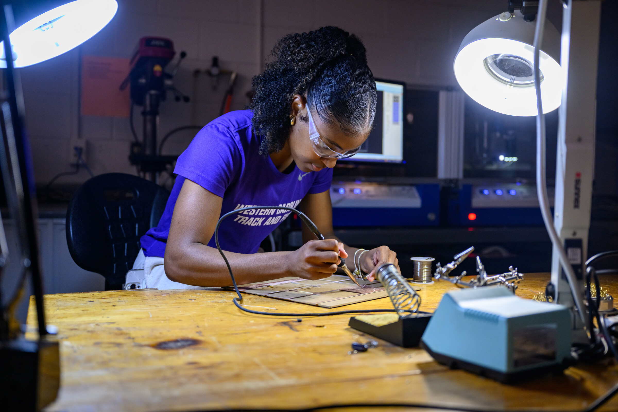Engineering Student working on a assignment. 