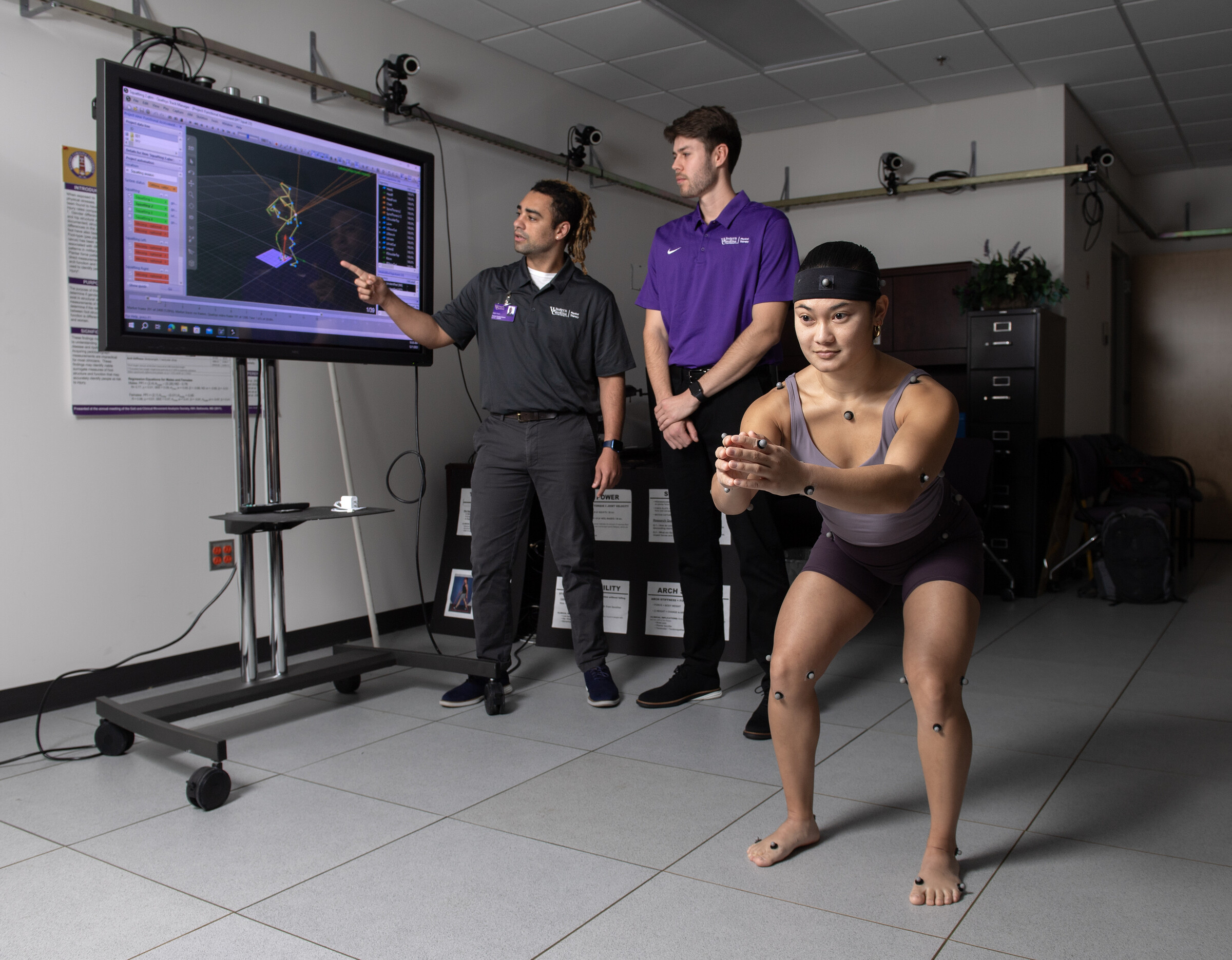 students working in physical therapy lab