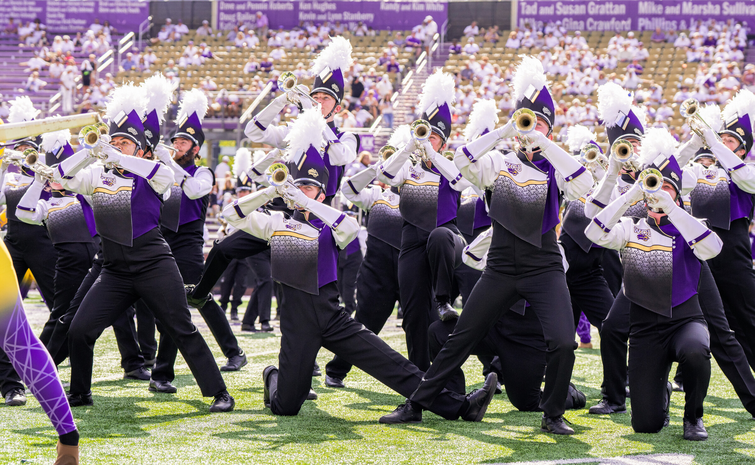 band members playing on the field