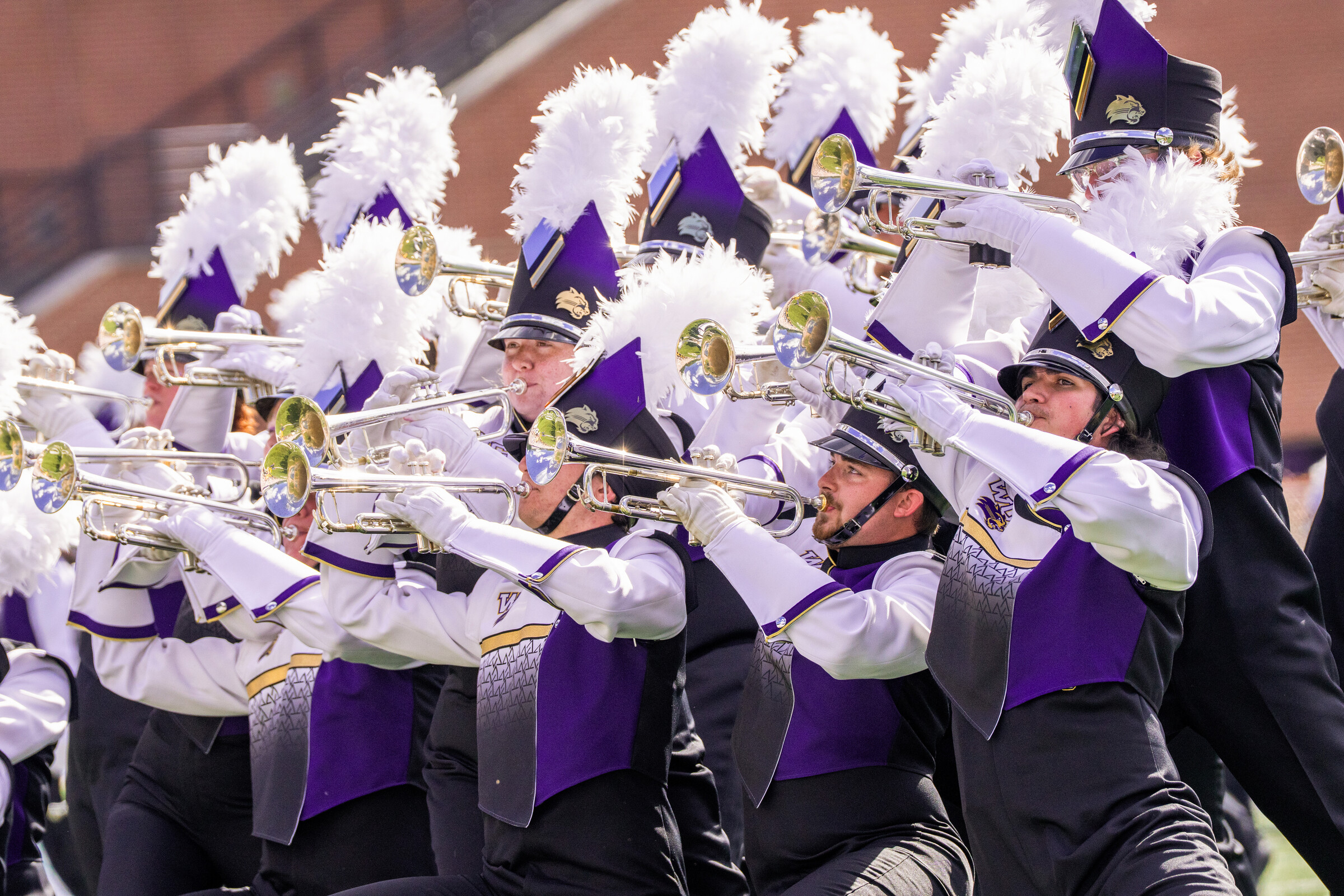 Marching band being the best in the business at a football game. 