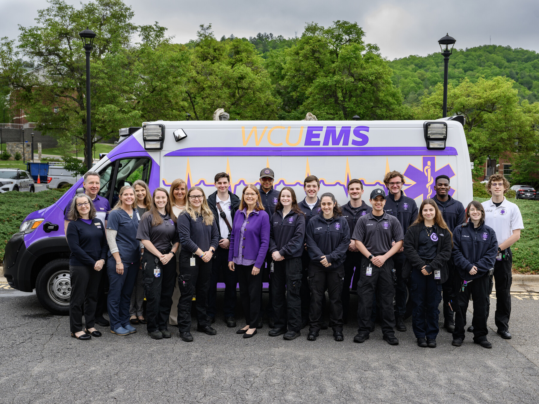 ems students and ambulance