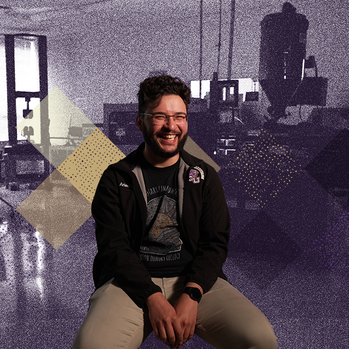 student smiling in an interview